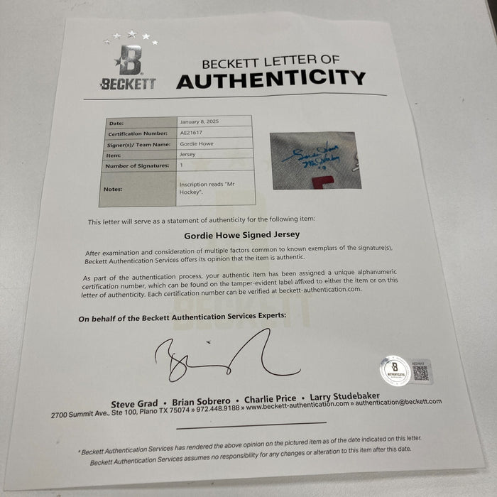 Gordie Howe "Mr. Hockey" Signed CCM 2004 NHL All-Star Game Jersey Beckett COA