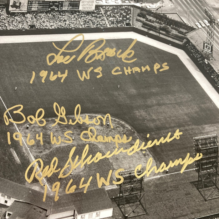 Lou Brock & Bob Gibson St Louis HOF Legends Signed 16x20 Photo JSA COA