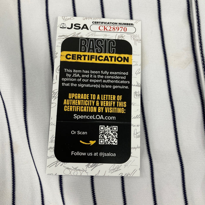 New York Yankees World Series Grand Slams Signed Jersey 5 Sigs Yogi Berra JSA