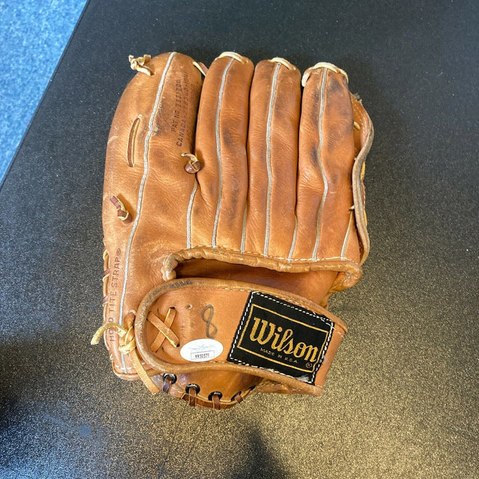 Jimmie Hall Signed 1960's Game Model Baseball Glove 1969 Chicago Cubs JSA COA