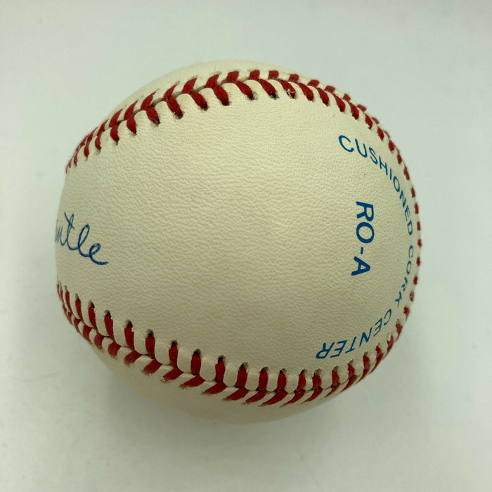 Beautiful Mickey Mantle Signed American League Baseball PSA DNA Graded MINT 9