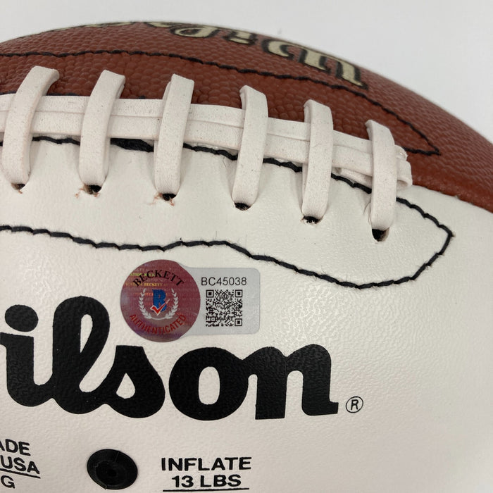 Jim Brown #32 Hall Of Fame 1971 Signed Vintage Wilson NFL Game Football Beckett