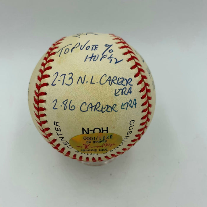 Rare Tom Seaver Signed Heavily Inscribed Career STAT Baseball With RJ COA