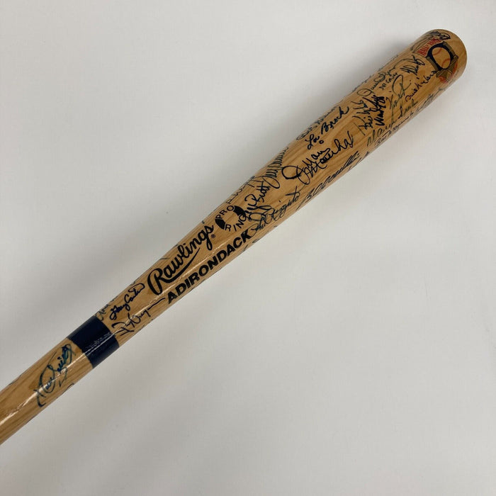 Beautiful HOF Multi Signed Bat 60 Sigs! Kirby Puckett Stan Musial Tony Gwynn PSA