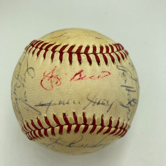 1973 New York Mets NL Champs Team Signed Baseball Willie Mays Tom Seaver JSA COA