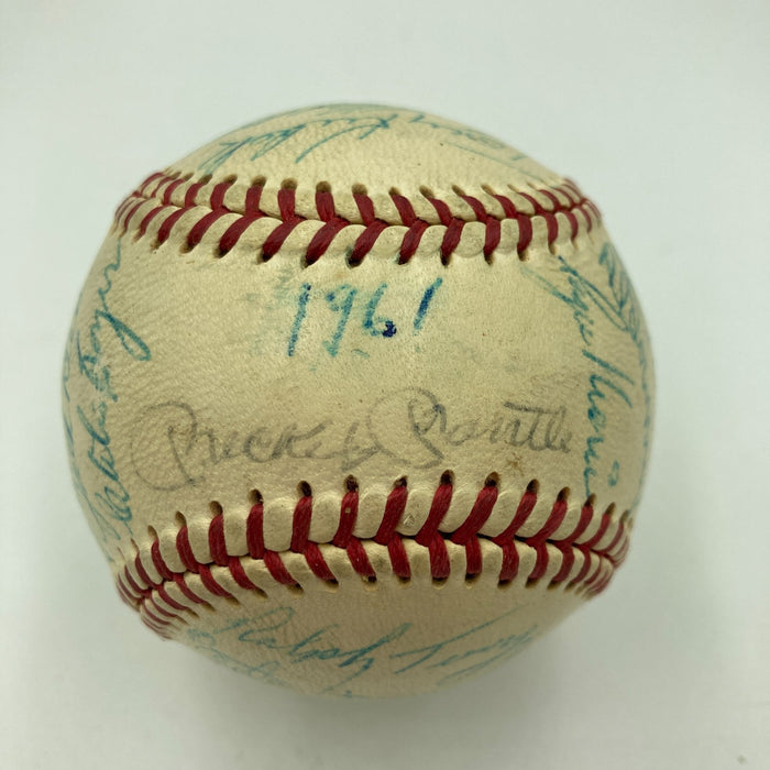 1961 New York Yankees World Series Champs Team Signed Baseball Mickey Mantle JSA