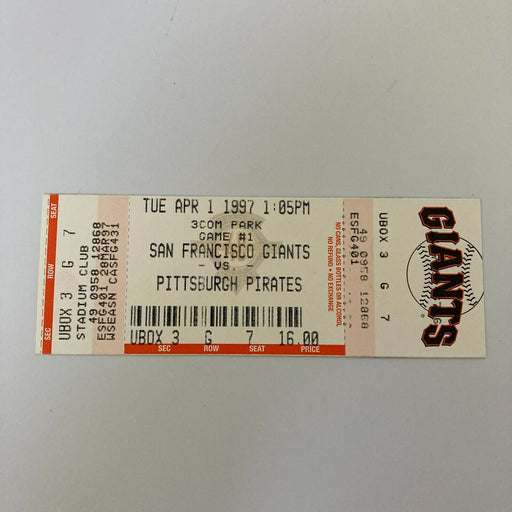 Jose Guillen MLB Debut First Game Original Ticket April 1, 1997
