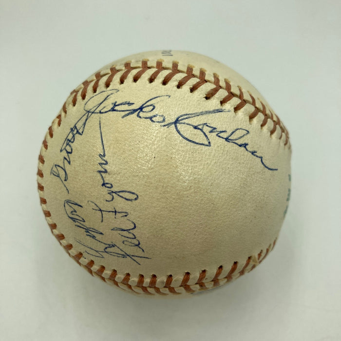 Hall Of Fame Multi Signed Baseball Harry Hooper Joe Medwick Lefty Grove JSA COA