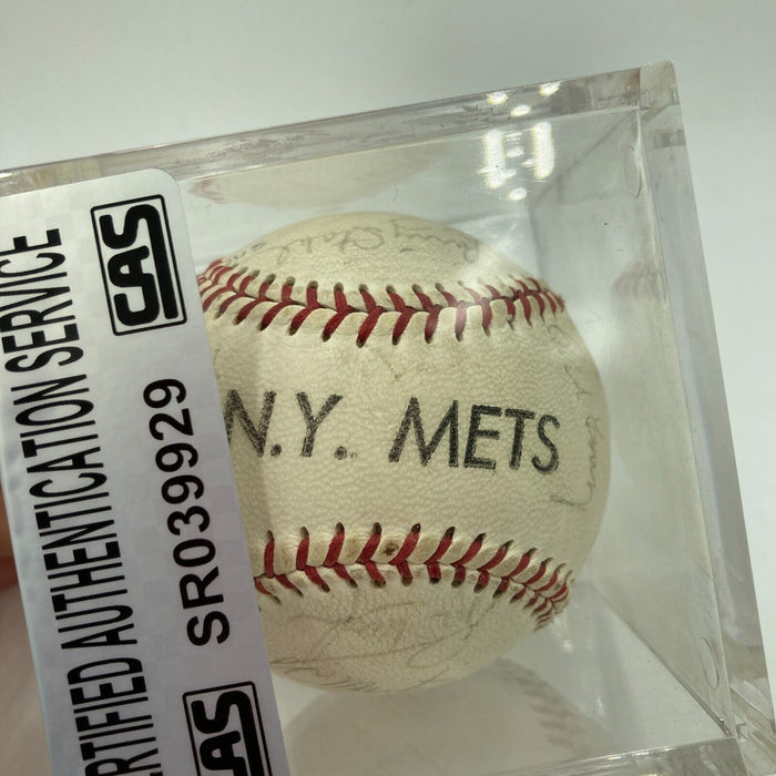 1969 New York Mets World Series Champs Team Signed Baseball Tom Seaver CAS