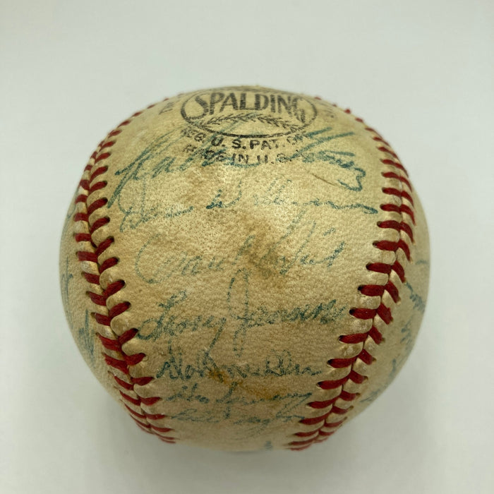 1954 New York Giants World Series Champs Team Signed Baseball Willie Mays JSA