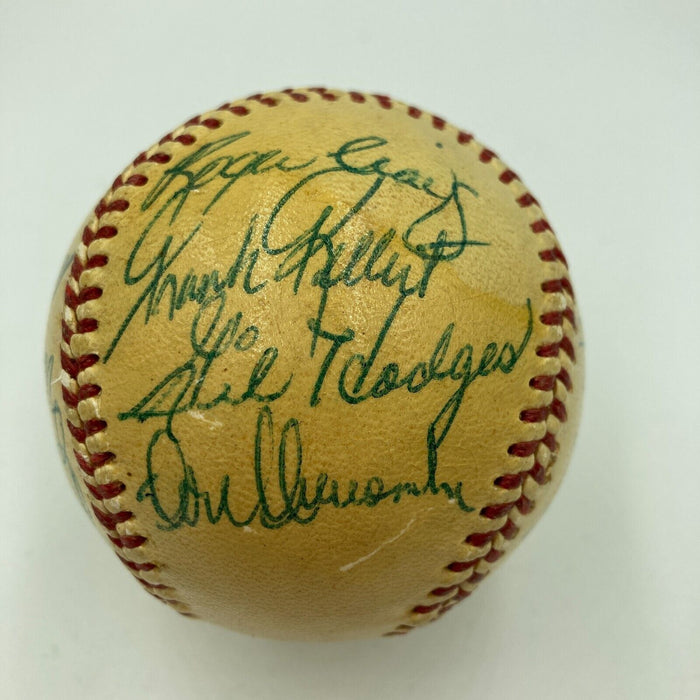 1955 Brooklyn Dodgers W.S. Champs Team Signed Baseball Jackie Robinson JSA COA