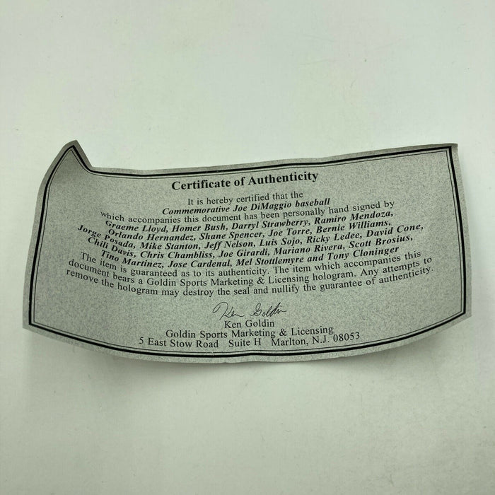 1998 New York Yankees World Series Champs Team Signed Baseball JSA COA