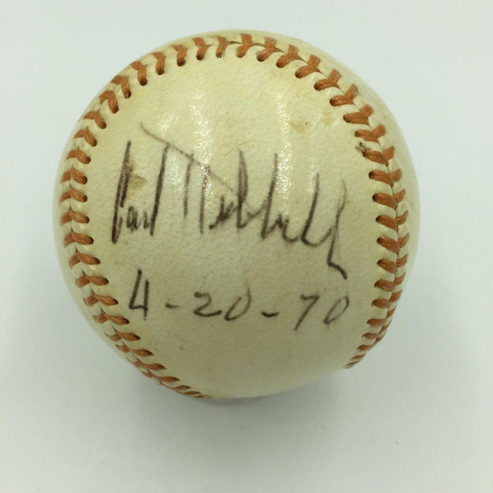 Vintage 1970 Carl Hubbell Single Signed Baseball Pre Stroke Signature JSA COA