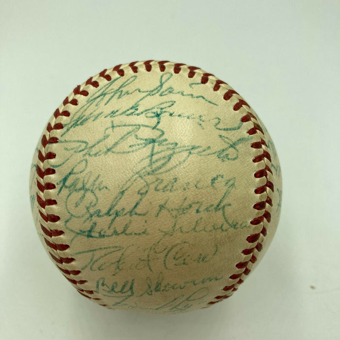 1954 New York Yankees Team Signed American League Baseball Mickey Mantle JSA COA