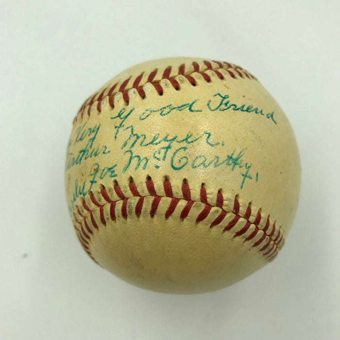 Beautiful Joe Mccarthy Single Signed National League Baseball With Beckett COA