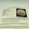 Willie Mays Leo Durocher 1987 Old Timer's Day HOF Multi Signed Baseball JSA COA