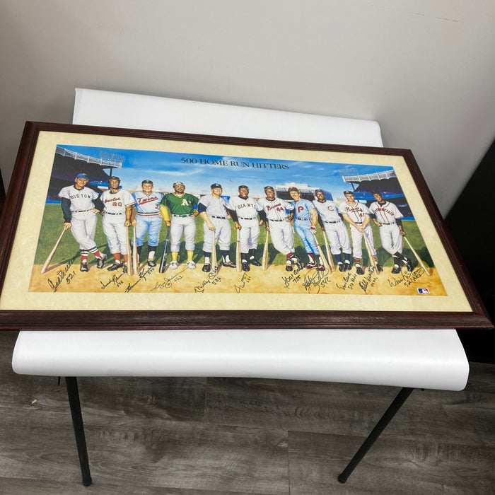 500 Home Run Club Signed Litho With Inscriptions Mickey Mantle Ted Williams JSA