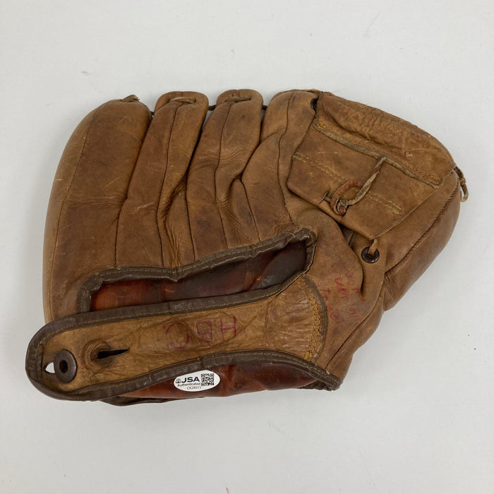 Eddie Mathews Signed 1950's Game Model Baseball Glove JSA COA