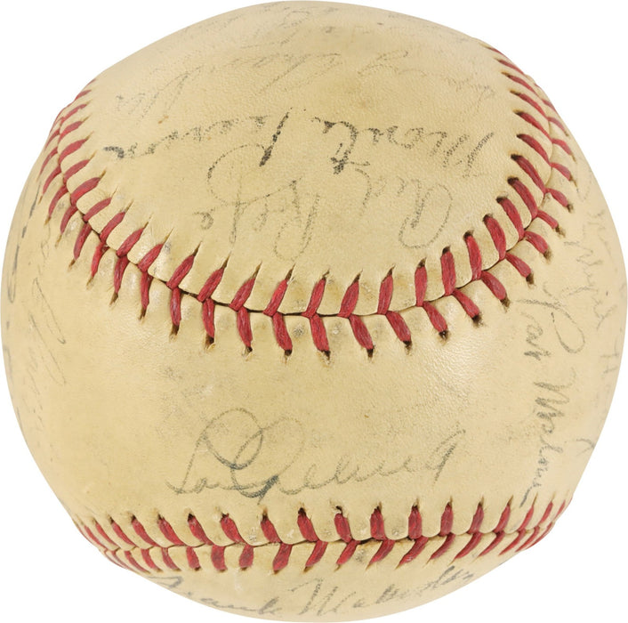 1936 New York Yankees World Series Champs Team Signed Baseball Lou Gehrig PSA