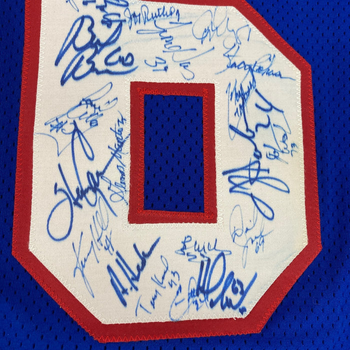 1986 New York Giants Super Bowl Champs Team Signed Jersey 44 Sigs JSA COA