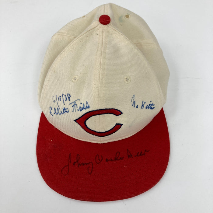 Johnny Vander Meer No Hitter 6-15-38 Ebbets Field Signed Cincinnati Reds Hat JSA