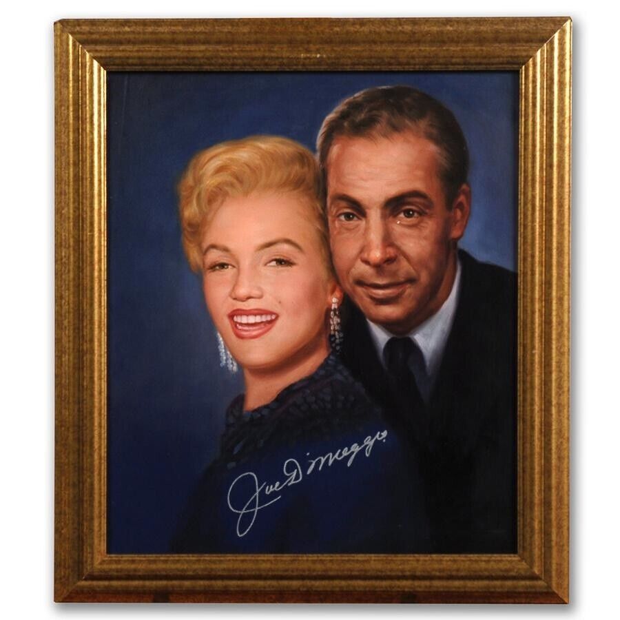 Rare Joe Dimaggio Signed Marilyn Monroe Original Painting Art PSA DNA & JSA COA