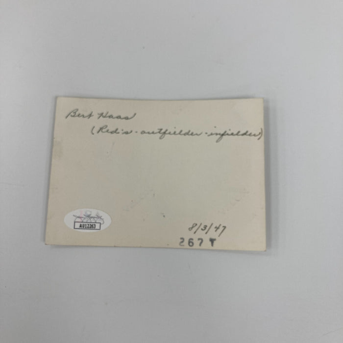 Bert Haas Signed Original 1946 Snapshot Photo Cincinnati Reds JSA COA