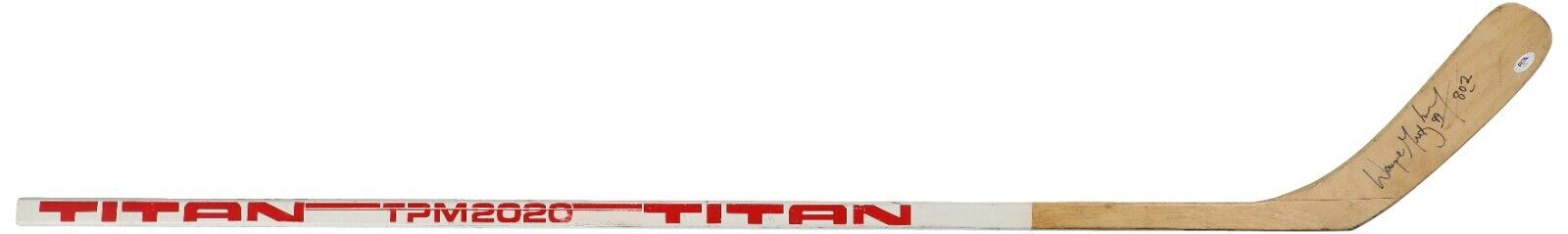 Wayne Gretzky "802 Goals" Signed 1987 Game Issued Titan Hockey Stick PSA DNA COA