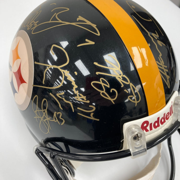 2005 Pittsburgh Steelers Super Bowl Champs Team Signed Game Helmet Beckett COA
