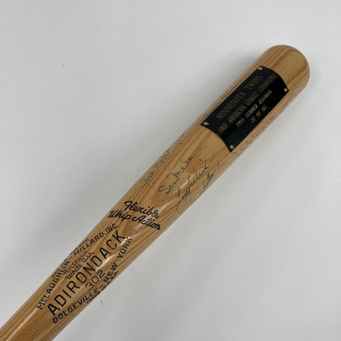 1965 Minnesota Twins American League Champs Team Signed Baseball Bat JSA COA