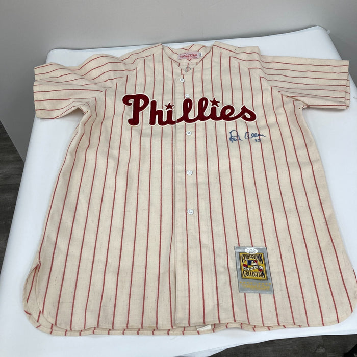 Dick Richie Allen Twice Signed Philadelphia Phillies Mitchell & Ness Jersey JSA