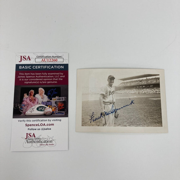 Frank McCormick Signed Original 1946 Snapshot Photo Cincinnati Reds JSA COA