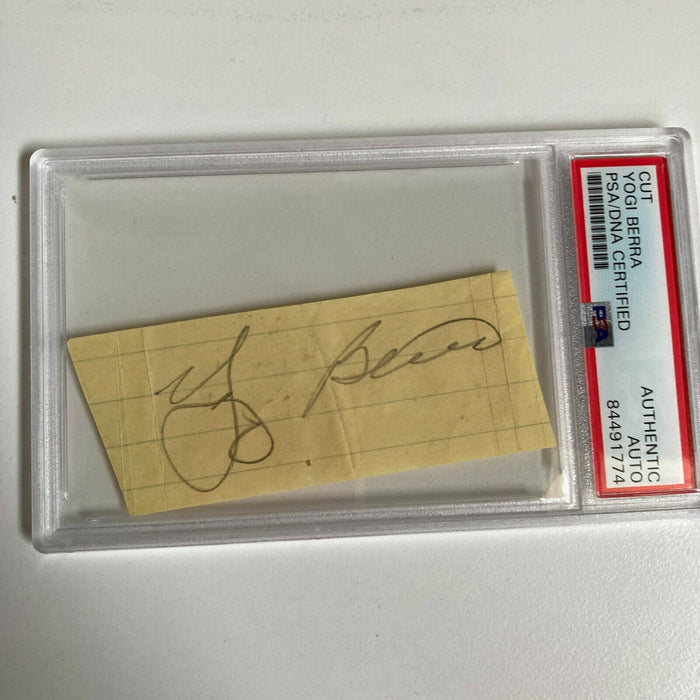 Yogi Berra Signed Autographed Vintage 1940's Cut Signature PSA DNA COA
