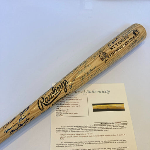 New York Yankees Pitching Legends Multi Signed Bat 30+ Sigs Mariano Rivera JSA