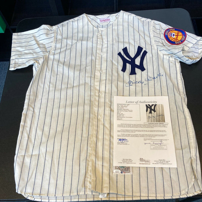 Mickey Mantle Signed 1952 New York Yankees Mitchell & Ness Jersey With JSA COA