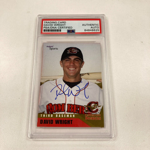 2002 Capital City Bombers Multi-Ad David Wright Signed Autographed RC PSA DNA