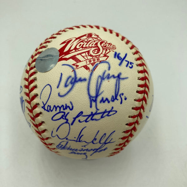 1998 New York Yankees World Series Champs Team Signed Baseball Jeter JSA COA