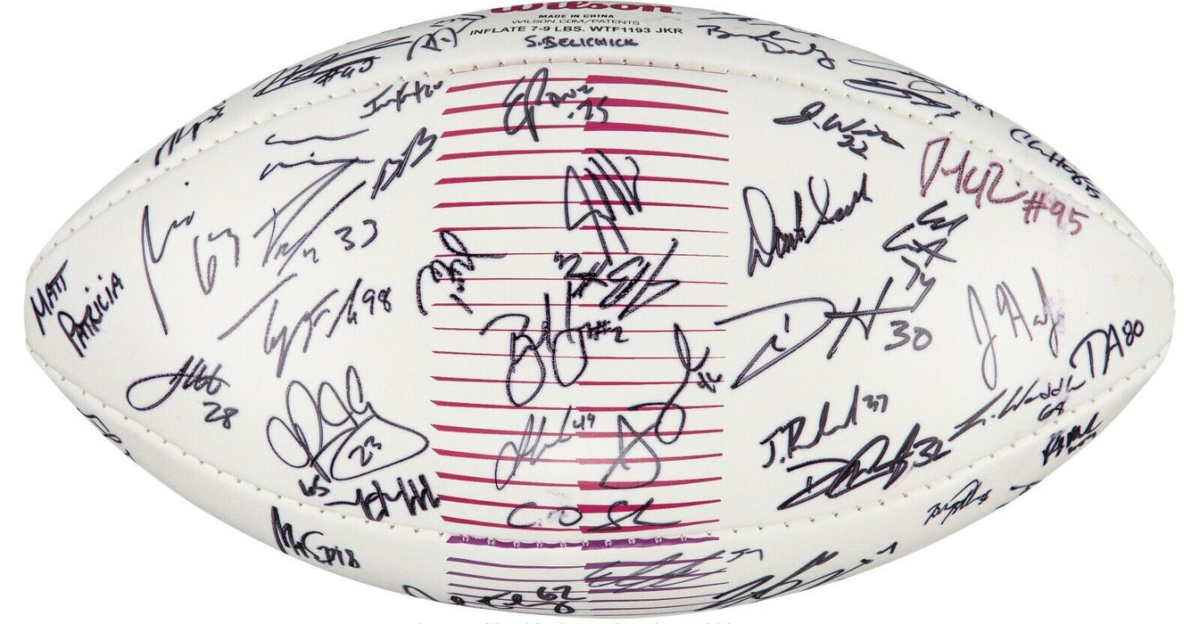 Tom Brady 2017 New England Patriots Team Signed Super Bowl LII Football Beckett