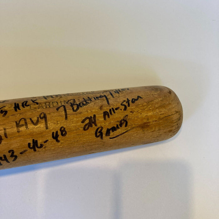 Stan Musial Signed Heavily Inscribed STATS Baseball Bat JSA COA