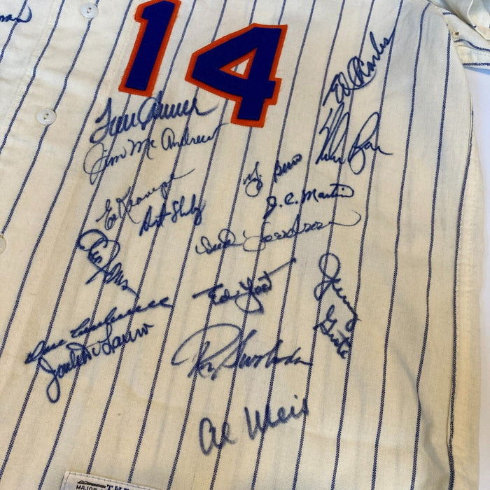 Beautiful 1969 New York Mets World Series Champs Team Signed Jersey JSA COA