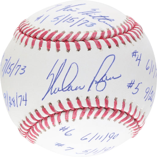 Nolan Ryan 7 No Hitters Signed Inscribed STAT Baseball PSA DNA 10 GEM MINT