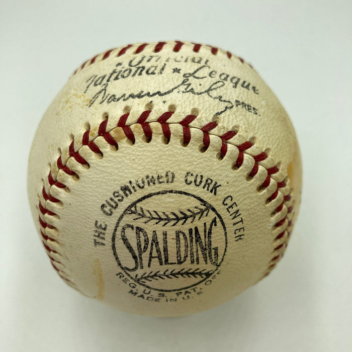 Vintage 1960's Hank Aaron Playing Days Signed National League Baseball JSA COA