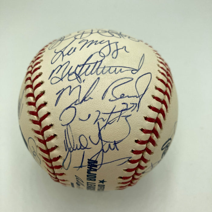 2001 Atlanta Braves Team Signed Baseball Chipper Jones Greg Maddux Tom Glavine
