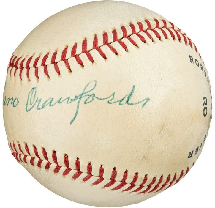 Beautiful Wahoo Sam Crawford Single Signed Baseball PSA DNA COA