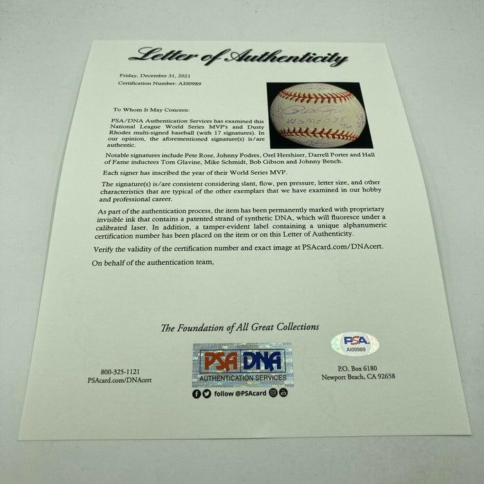 RARE World Series MVP's Multi Signed Baseball 17 Sigs PSA DNA COA