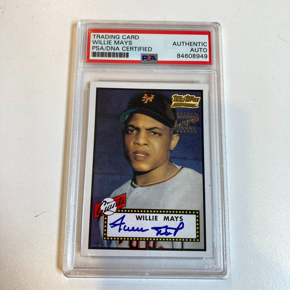 1952 Topps Willie Mays Signed Autographed RP RC Baseball Card PSA DNA