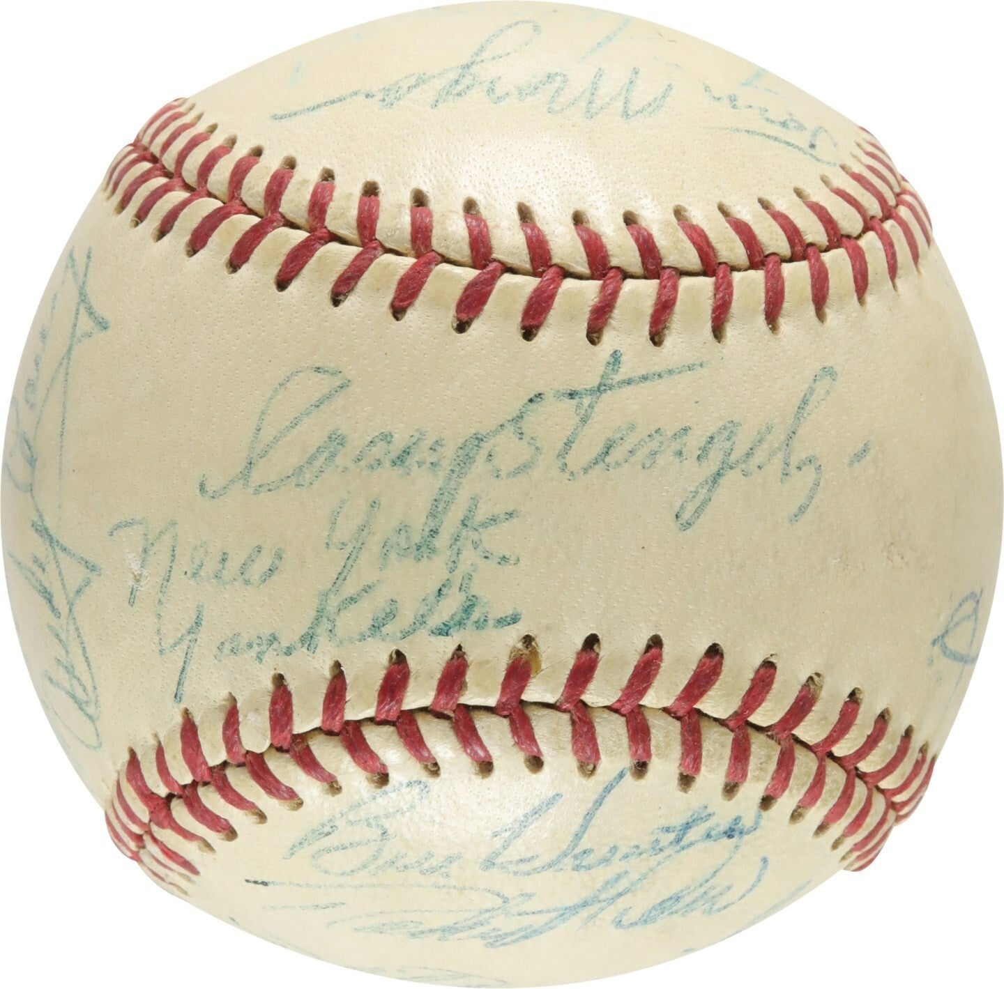 Beautiful 1955 New York Yankees American League Champs Team Signed Baseball JSA