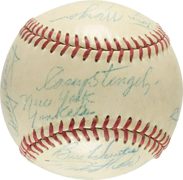 Beautiful 1955 New York Yankees American League Champs Team Signed Baseball JSA