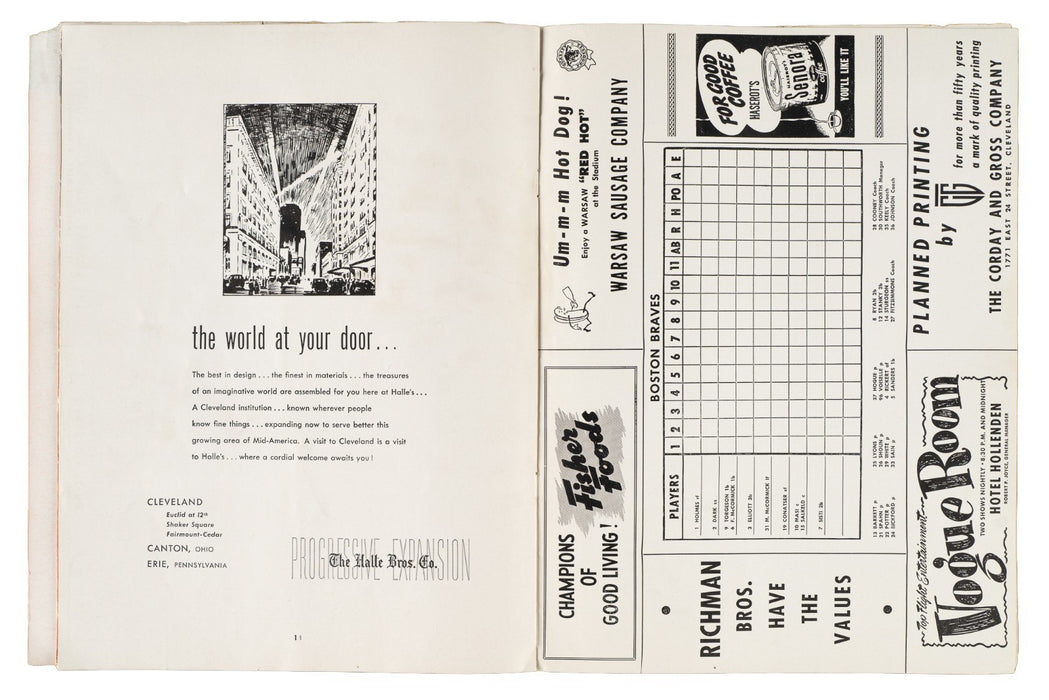 1948 Cleveland Indians World Series Champs Team Signed W.S. Program PSA DNA
