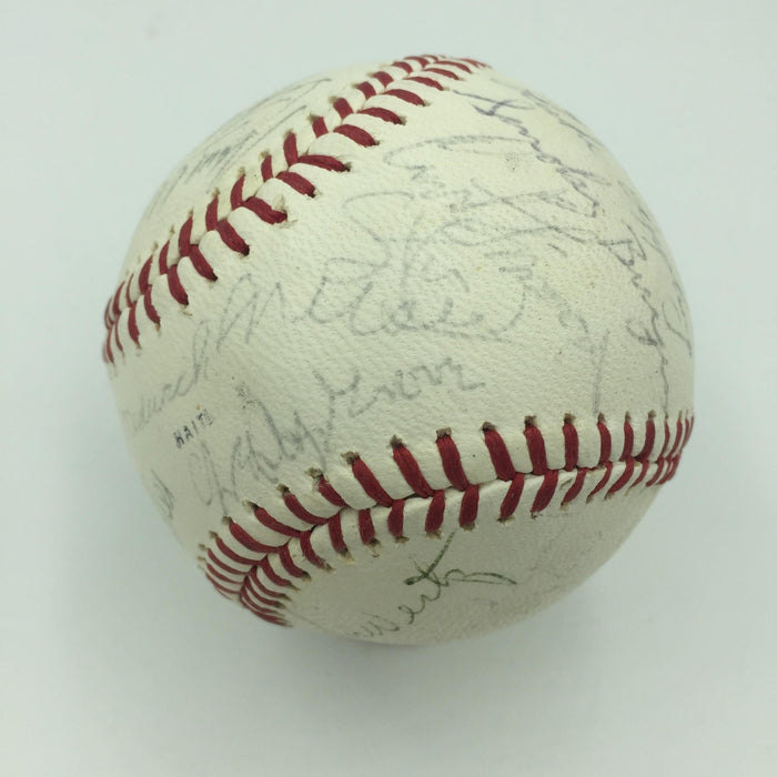 1950's Hall Of Fame Signed Baseball  29 Sigs Joe Dimaggio Lefty Grove JSA COA